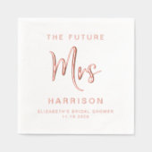 おしゃれな未来のミセス ブライダルシャワー ローズゴールド 箔ナプキン (正面)