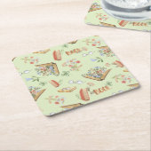 おしゃれな本をテーマにした紙のコースター スクエアペーパーコースター (アングル)