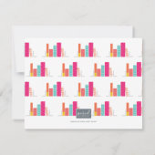 おしゃれな本棚　コーラル＆ピンクのサンキューカード ノートカード (裏面)