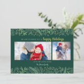 おしゃれな松の葉の緑の木のクリスマス シーズンカード (スタンド正面)