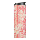 おしゃれな桃の色合いのフローラルパターン タンブラー (回転左)