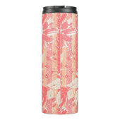 おしゃれな桃の色合いのフローラルパターン タンブラー (裏面)