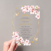 おしゃれな桜の花のケンカーナ Sweet 16 アクリル招待状 (インサイチュ (ポータブル))