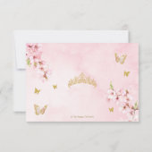 おしゃれな桜の花 キンセañera 16歳の誕生日パーティー 出欠カード (裏面)