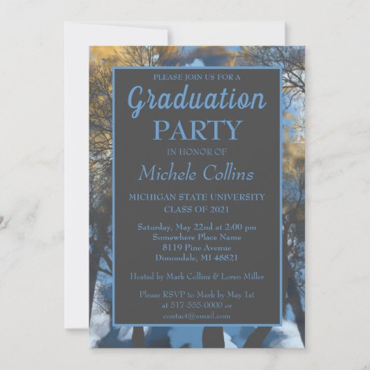 おしゃれな森のサンセットパーティー招待状 招待状 (正面)