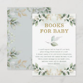 おしゃれな植物のゴールドの絵本 赤ちゃんのシャワーパーティー エンクロージャーカード (正面/裏面)