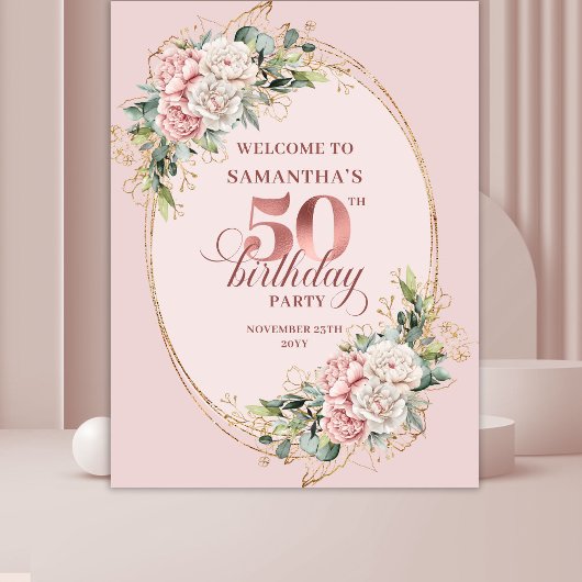 おしゃれな植物の赤み 50歳の誕生日 背景 タペストリー