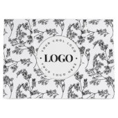 おしゃれな植物イラストのギフトバッグ - ロゴを追加 ラージペーパーバッグ (正面)