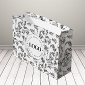 おしゃれな植物イラストのギフトバッグ - ロゴを追加 ラージペーパーバッグ