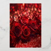 おしゃれな母の日カード | 赤い花と金色のフォント 箔シーズンカード (裏面)