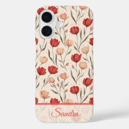 おしゃれな母の日ギフトチューリップフラワーカスタムデザイン iPhone 16ケース