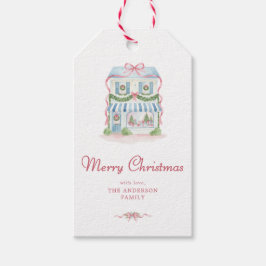 おしゃれな水彩の家 メリークリスマス ギフトタグ