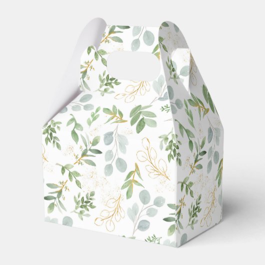 おしゃれな水彩の葉のギフトボックス フェイバーボックス (裏面サイド)
