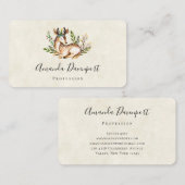 おしゃれな水彩の鹿が横になっているボホ 名刺 (正面/裏面)