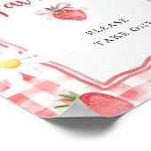 おしゃれな水彩イラストの苺のベビーシャワーのギフト ポスター (角)