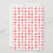 おしゃれな水彩イラストの苺の赤ちゃんファーストバースデー 招待状 (裏面)