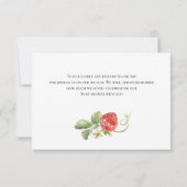 おしゃれな水彩イラストの苺 ベイビーシャワー お礼メッセージカード サンキューカード (裏面)