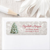 おしゃれな水彩クリスマスツリー, ボケ ラベル (インサイチュ)