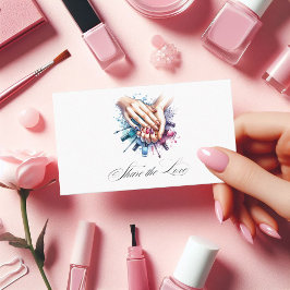 おしゃれな水彩ネイルサロン紹介カード 紹介カード