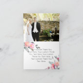 おしゃれな水彩ペオニー花のウェディングお礼カード サンキューカード (内部)