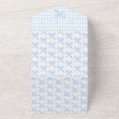 おしゃれな水彩ボウズ ギンガム カスタム写真 オールインワン招待状 (外側)