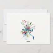 おしゃれな水彩冬の実のクリスマス写真 シーズンカード (裏面)