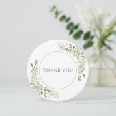 おしゃれな水彩植物の円形デザイン サンキューカード (スタンド正面)