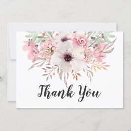 おしゃれな水彩田園花柄の感謝カード サンキューカード