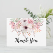 おしゃれな水彩田園花柄の感謝カード サンキューカード (スタンド正面)