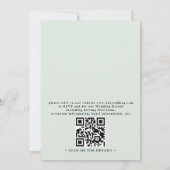 おしゃれな水彩画のグリーンがエレガントなQRコードの結婚式 招待状 (裏面)