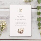 おしゃれな水彩画のミニマルなベビーシャワー準備 招待状