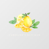 おしゃれな水彩画のレモン果物ビジネス ウィンドウサイン (シート)