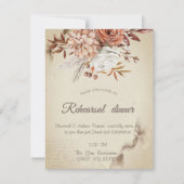 おしゃれな水彩画の秋の花　リハーサルディナー 招待状 (正面)