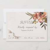 おしゃれな水彩画の秋の花 RSVP 招待状 (正面)