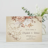 おしゃれな水彩秋の花 Save The Date セーブザデート (スタンド正面)