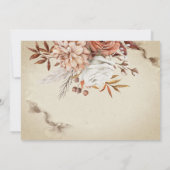 おしゃれな水彩秋の花 Save The Date セーブザデート (裏面)