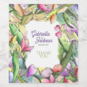 おしゃれな水彩花イラストラベル ワインラベル (シングルラベル)