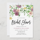 おしゃれな水彩花園ブライダルシャワー 招待状 (正面)