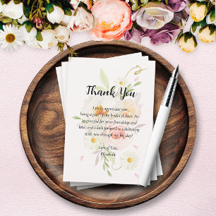 おしゃれな水彩花嫁のシャワープリント サンキューカード