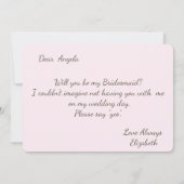 おしゃれな水彩花柄のブライズメイドカード 招待状 (裏面)