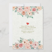 おしゃれな水彩花柄のブランチ＆バブルリー・ブライダルシャワー 招待状 (裏面)