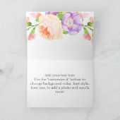 おしゃれな水彩花柄の結婚式のお礼 サンキューカード (内部)