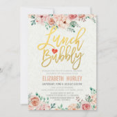 おしゃれな水彩花柄ランチ会　ポップな結婚前お披露目パーティー 招待状 (正面)