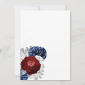 おしゃれな水彩花柄幾何学模様の7月4日パーティー 招待状 (裏面)