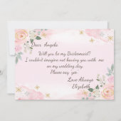 おしゃれな水彩花雪の結晶のブライズメイド 招待状 (裏面)