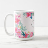 おしゃれな水彩花、モチベーションアップメッセージ コーヒーマグカップ (左)
