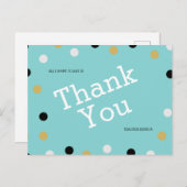 おしゃれな水玉模様の感謝を込めたメッセージカード ポストカード (正面/裏面)