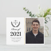 おしゃれな法科大学院卒業写真発表 招待状 (スタンド正面)