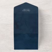 おしゃれな波と涙のRSVP付き結婚式招待状 オールインワン招待状 (外側)