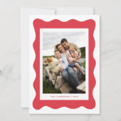 おしゃれな波線ボーダーのカジュアルでミニマルなクリスマスカード 招待状 (正面)